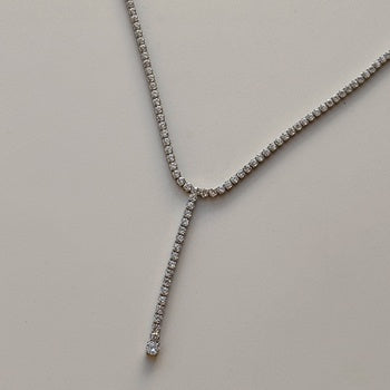 ICY Drop Tennis Necklace - 18K Gold Plated