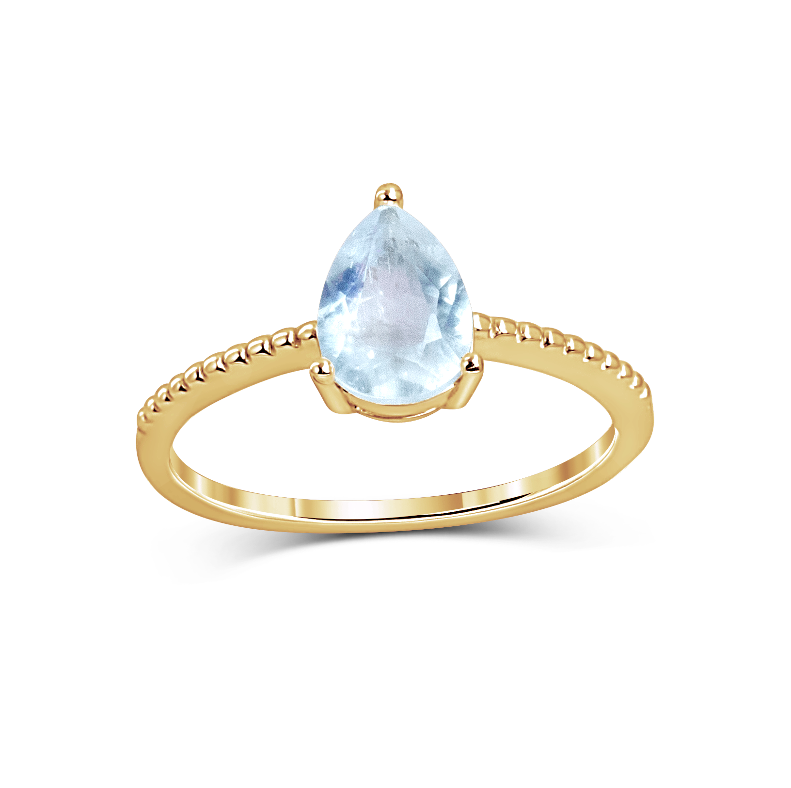 Calm Bae With Authentic Rainbow Moonstone in Gold Vermeil