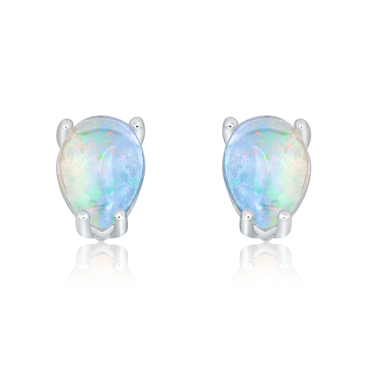 Lucky Girl Earrings with Authentic Ethiopian Opal in Sterling Silver